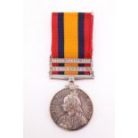 A Queen's South Africa Medal with two clasps to 4052 Pte R Bolton, Border Regiment