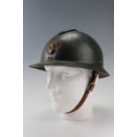 A French Model 1926 Adrian steel helmet