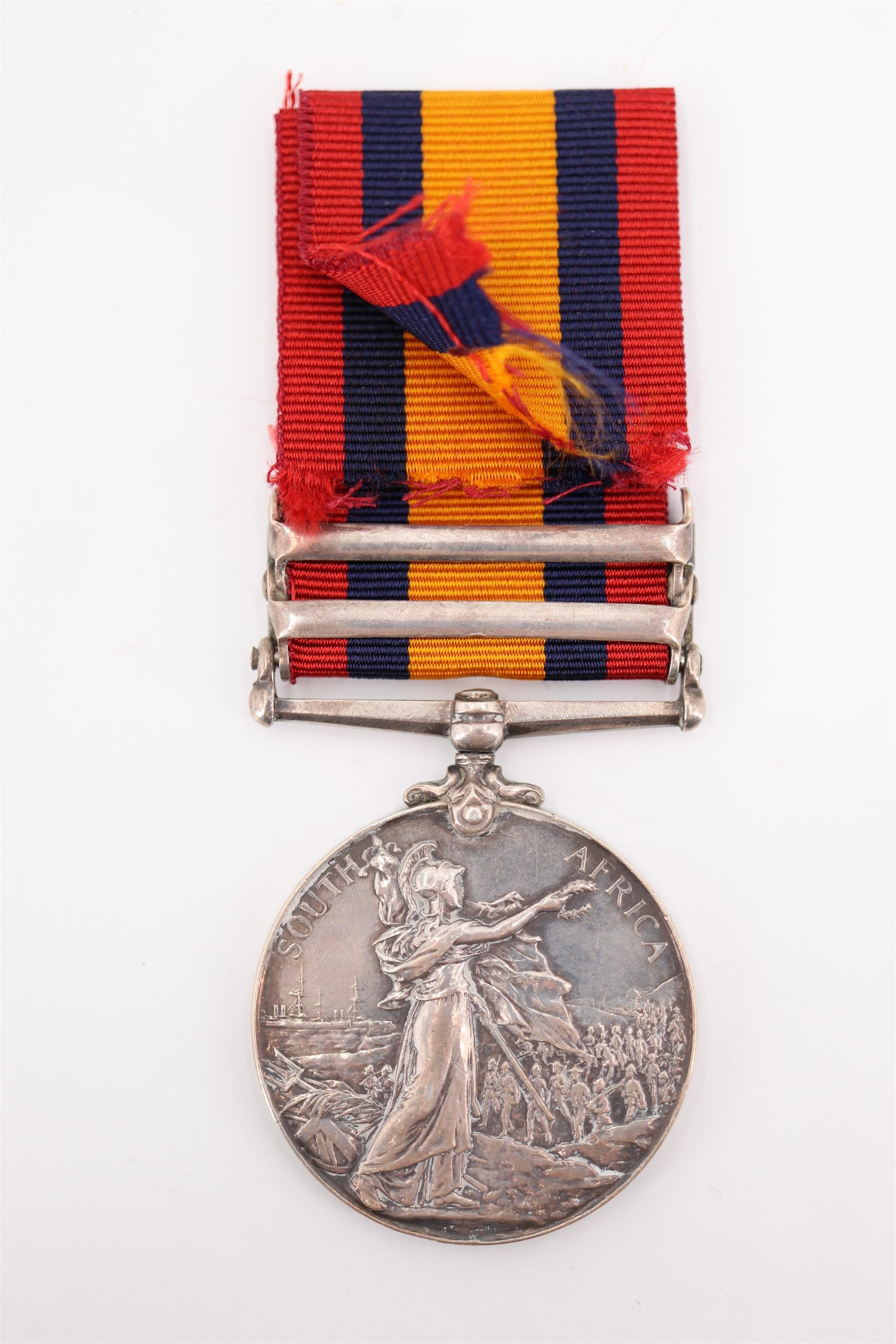 A Queen's South Africa Medal with two clasps to 4052 Pte R Bolton, Border Regiment - Image 2 of 5
