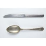 A 1939 dated British army issue personal cutlery fork and spoon
