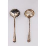 A pair of Old English pattern silver sauce ladles, the terminals engraved with an 'H', Edinburgh,