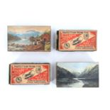 Two early 20th Century Norwegian hand-painted large wooden match box holders, 7.5 cm x 12.5 cm x 4.5
