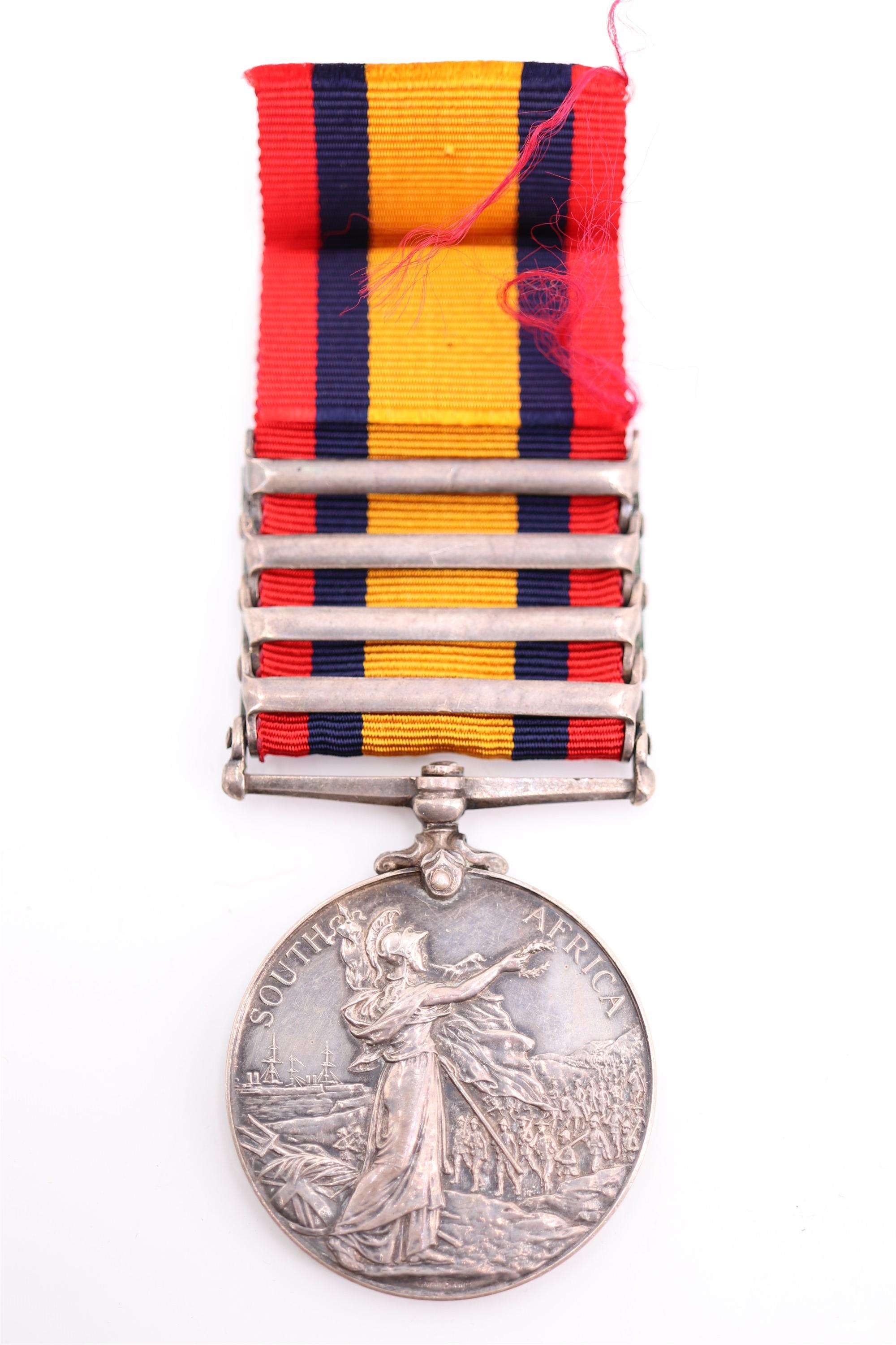 A Queen's South Africa Medal with four clasps to 6292 Pte G Bundy, Border Regiment - Image 2 of 5