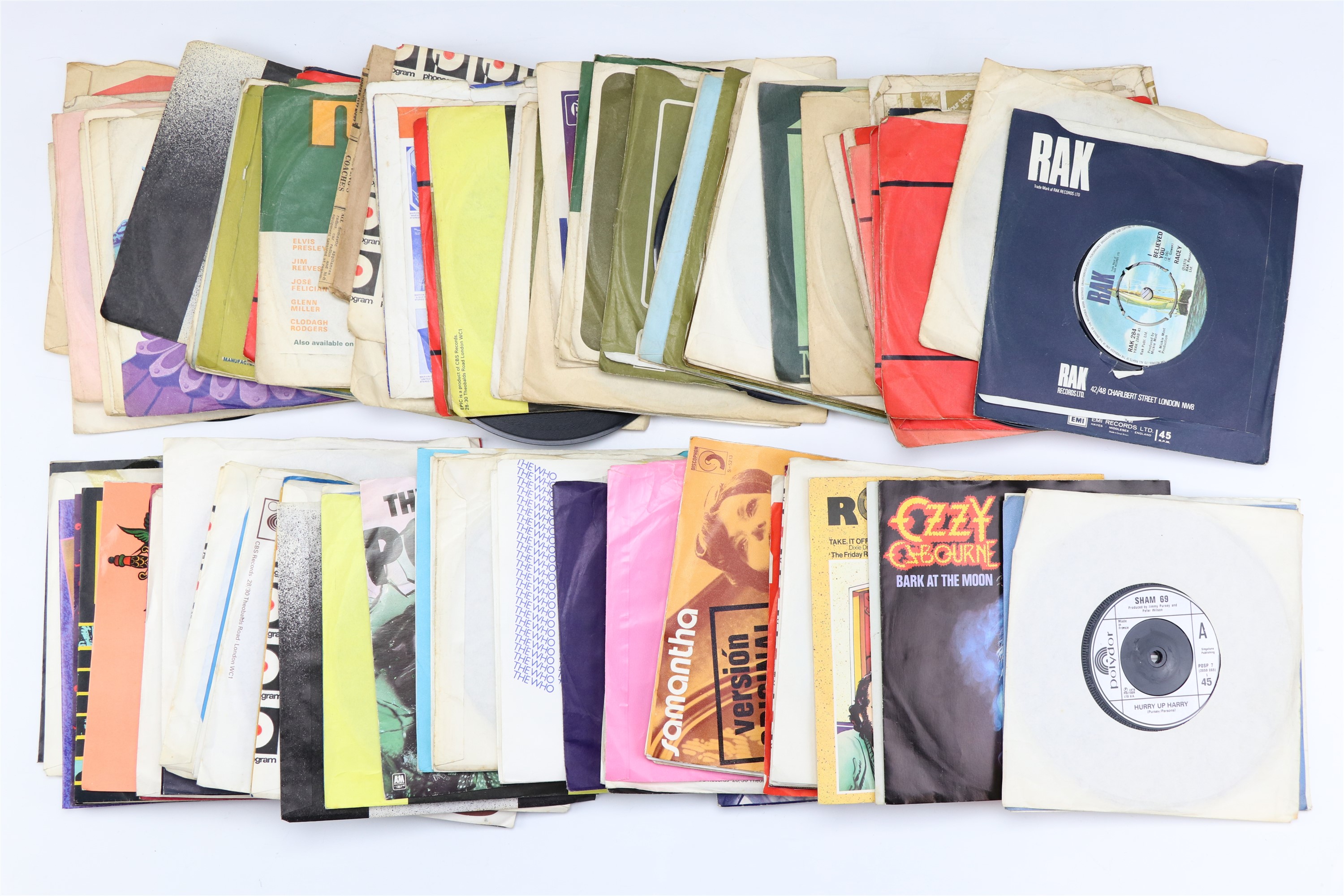 A quantity of single records including The Who, Eagles, Thin Lizzy, Saxon, etc - Image 2 of 2