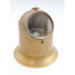 A mid / late 20th Century brass binnacle and compass by C Plath, Hamburg, 21 cm high excluding
