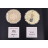 Two Queen Victoria 1819 - 1901 gold plated proof royal commemorative coins / tokens, "Wedding Day"