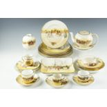 A quantity of Royal Doulton coaching scene plates, a teapot etc (approximately 26 items)