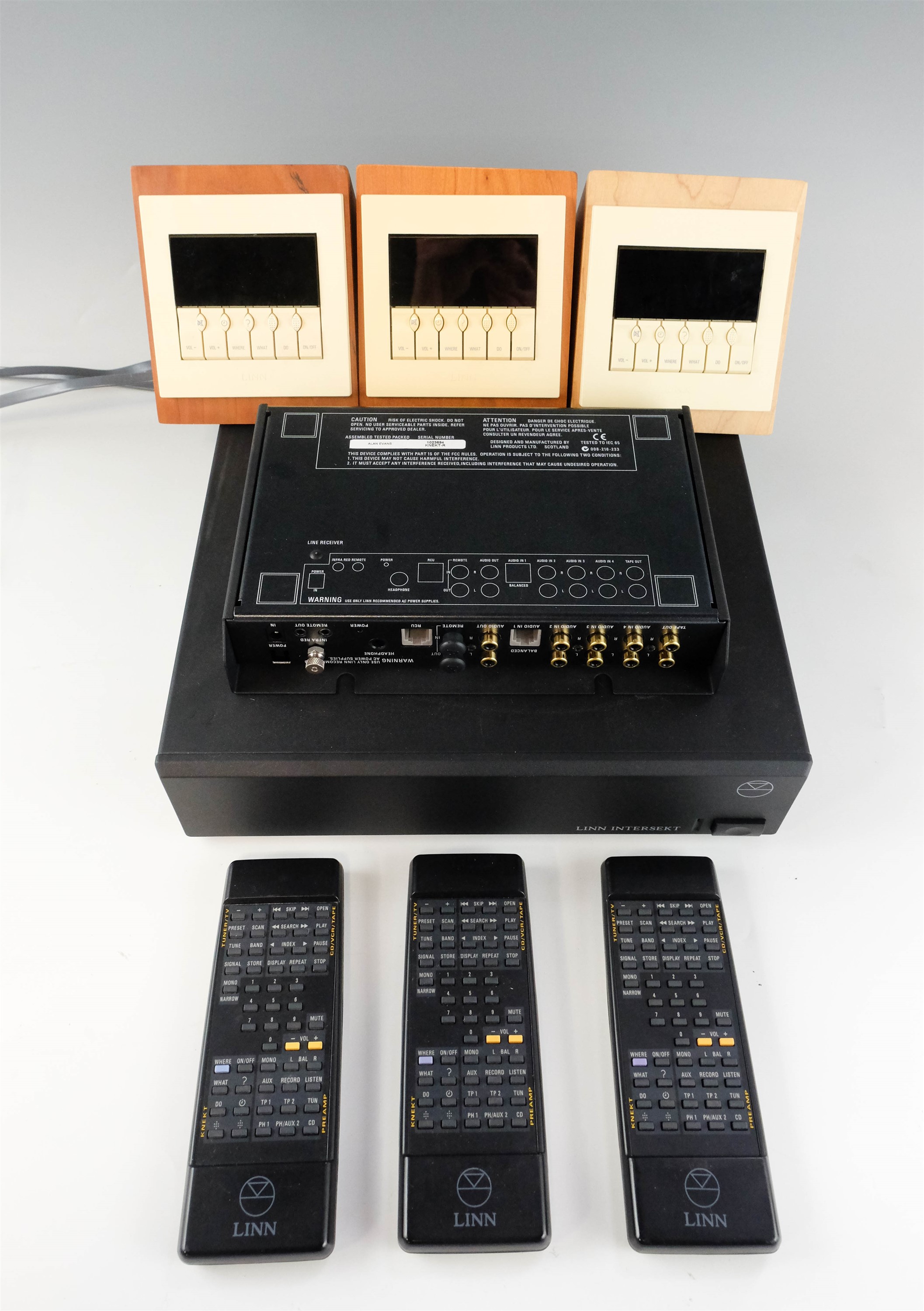 A 1990s Linn Intersekt room control unit, modular hi-fi system unit, together with three Linn