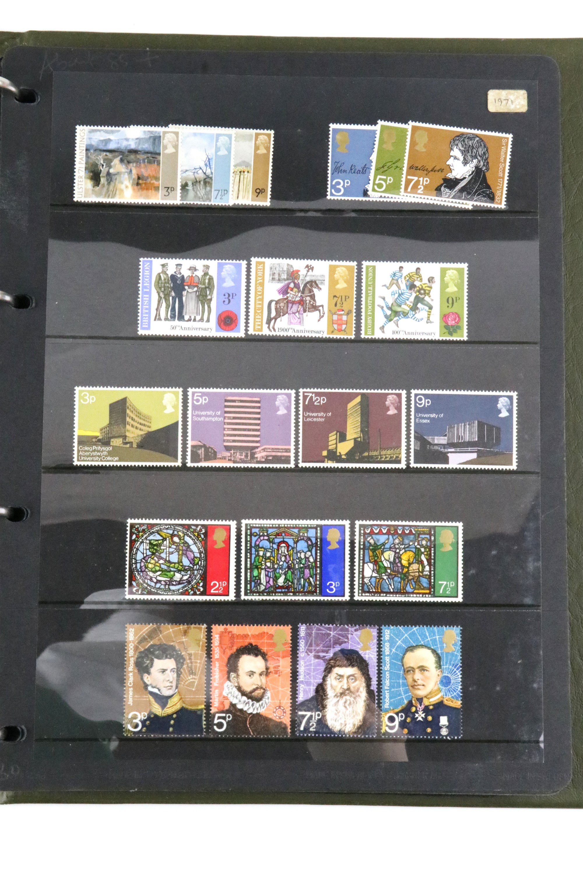 An album containing a collection of unfranked GB commemorative stamps