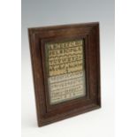 A small George IV alphabet and numbers needlework sampler, being the work of Mary Staples, 1834,