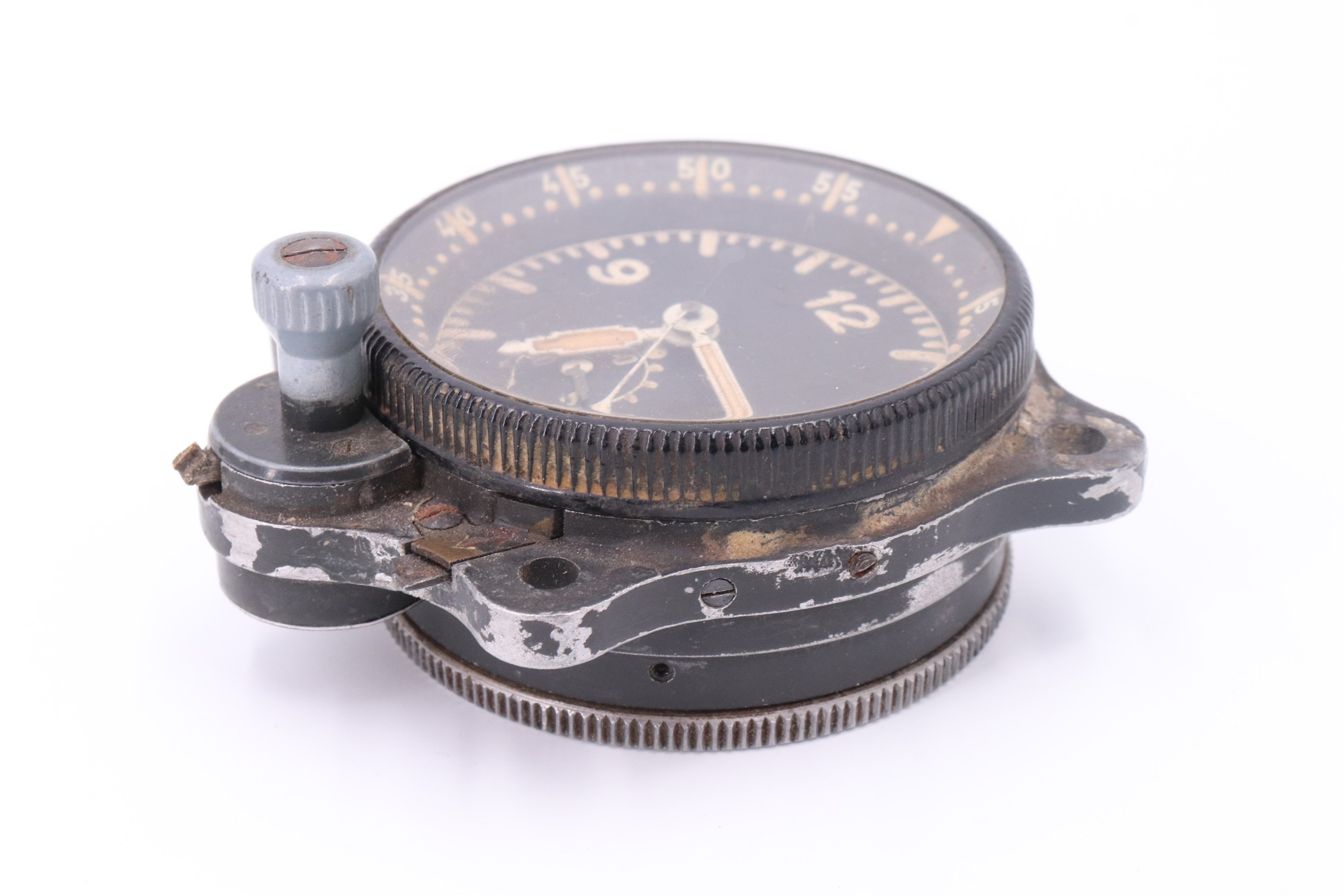 A German Third Reich Luftwaffe aircraft cockpit clock, (a/f) - Image 2 of 3