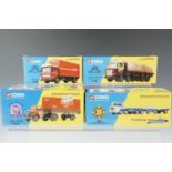 Four Corgi Classics diecast wagons including Terry's Chocolates, Mackintosh's, etc