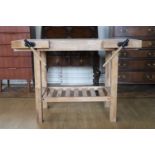 A joiner's workshop bench, 120 cm x 58 cm x 86 cm