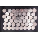 A group of commemorative GB fifty pence coins, including 2012 London Olympics, Representation of the