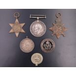 A 1914 Star and Victory medal to 21721 Sapr A M Hunter, Royal engineers, together with a Silver