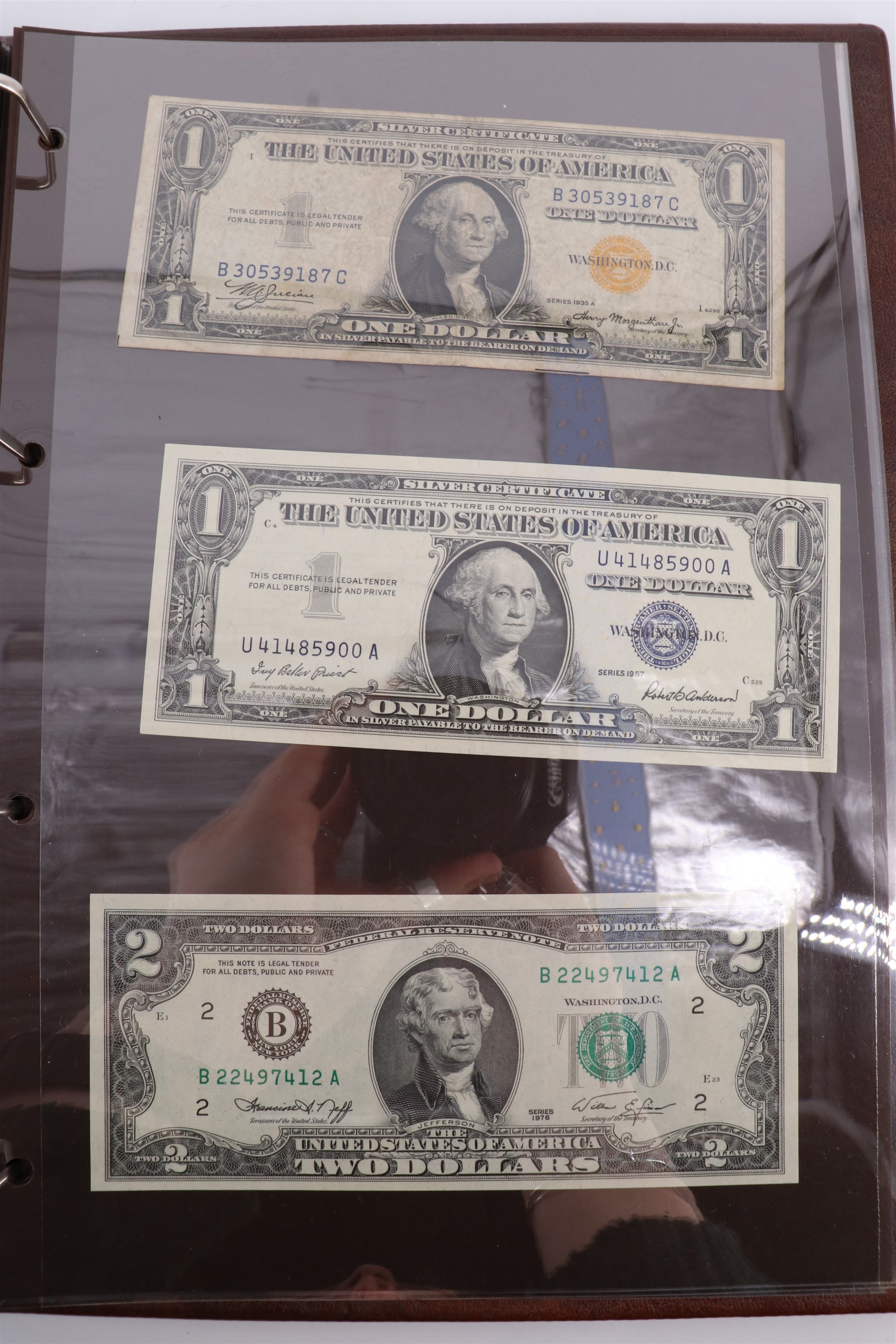 Two albums containing a collection of world banknotes, including German Notgeld, USA, Russia, New - Image 20 of 55