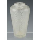 A Sanders and Wallace 1986 vaseline glass vase, 15 cm