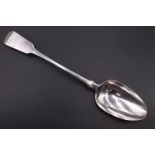 A George IV Fiddle pattern silver basting spoon, the terminal having an engraved monogram 'JMB',