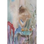 Janet Treby (Contemporary) "Ecole de Ballet III", a bold, free, expressive depiction of ballerina at