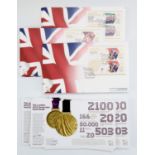 A collection of GB "The London Paralympic Gold Medal" Royal Mail first day stamp covers