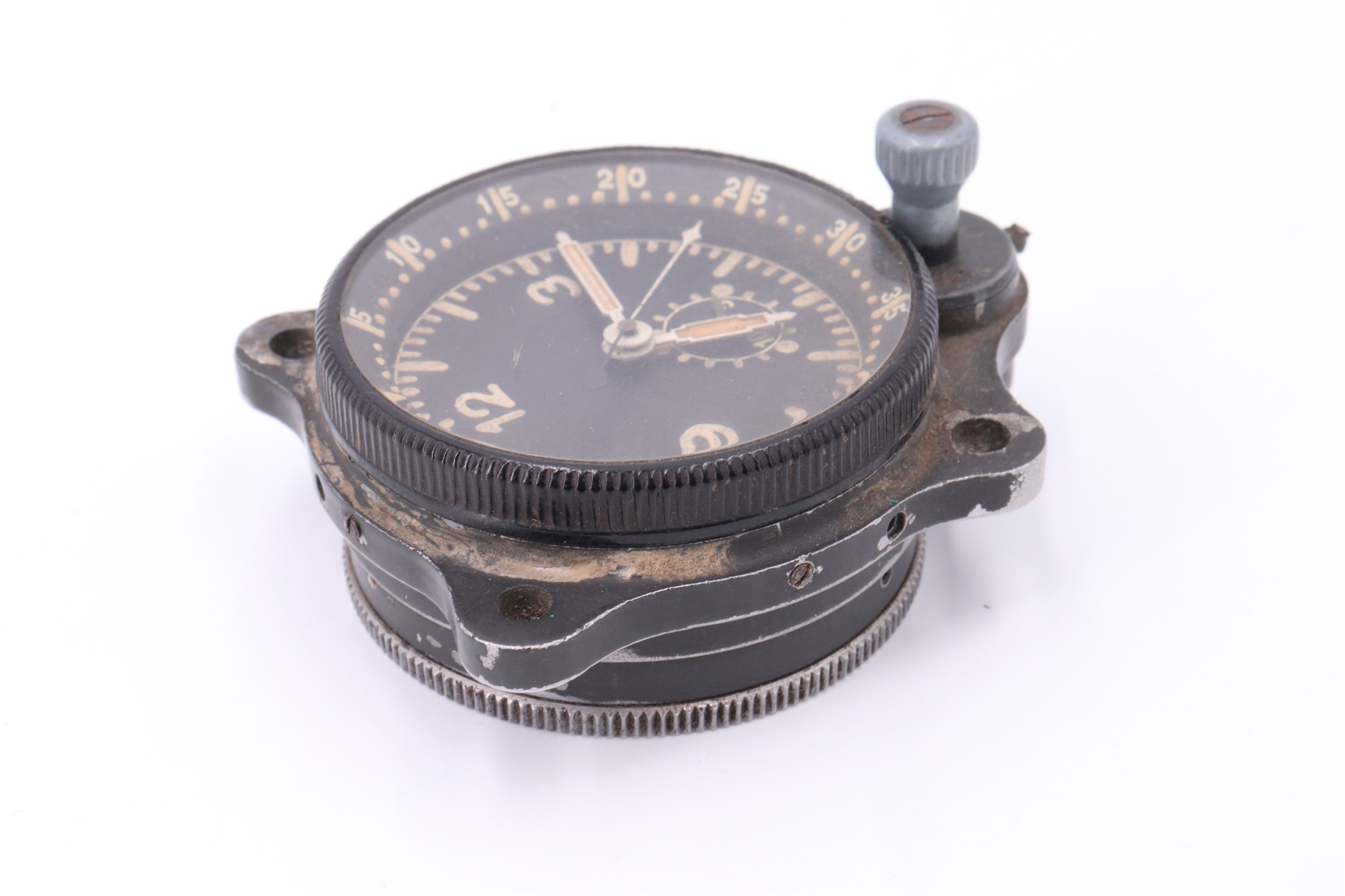 A German Third Reich Luftwaffe aircraft cockpit clock, (a/f) - Image 3 of 3