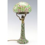 A 1920s millefiori glass table lamp and shade, likely Murano, 39 cm including shade