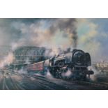 After David Weston (1935 - 2011) "Carlisle Citadel", a study of the 6253 City of St Albans LMS steam