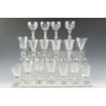 A quantity of 19th Century wine glasses, tallest 13 cm