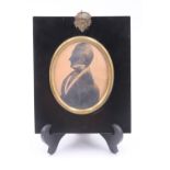 [ Nelson / Trafalgar / HMS Victory ] A George IV bronzed silhouette of Nicholas Millet,