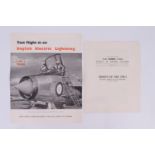 Two 1960s official British Aircraft Corporation publications: "Test Flight in an English Electric