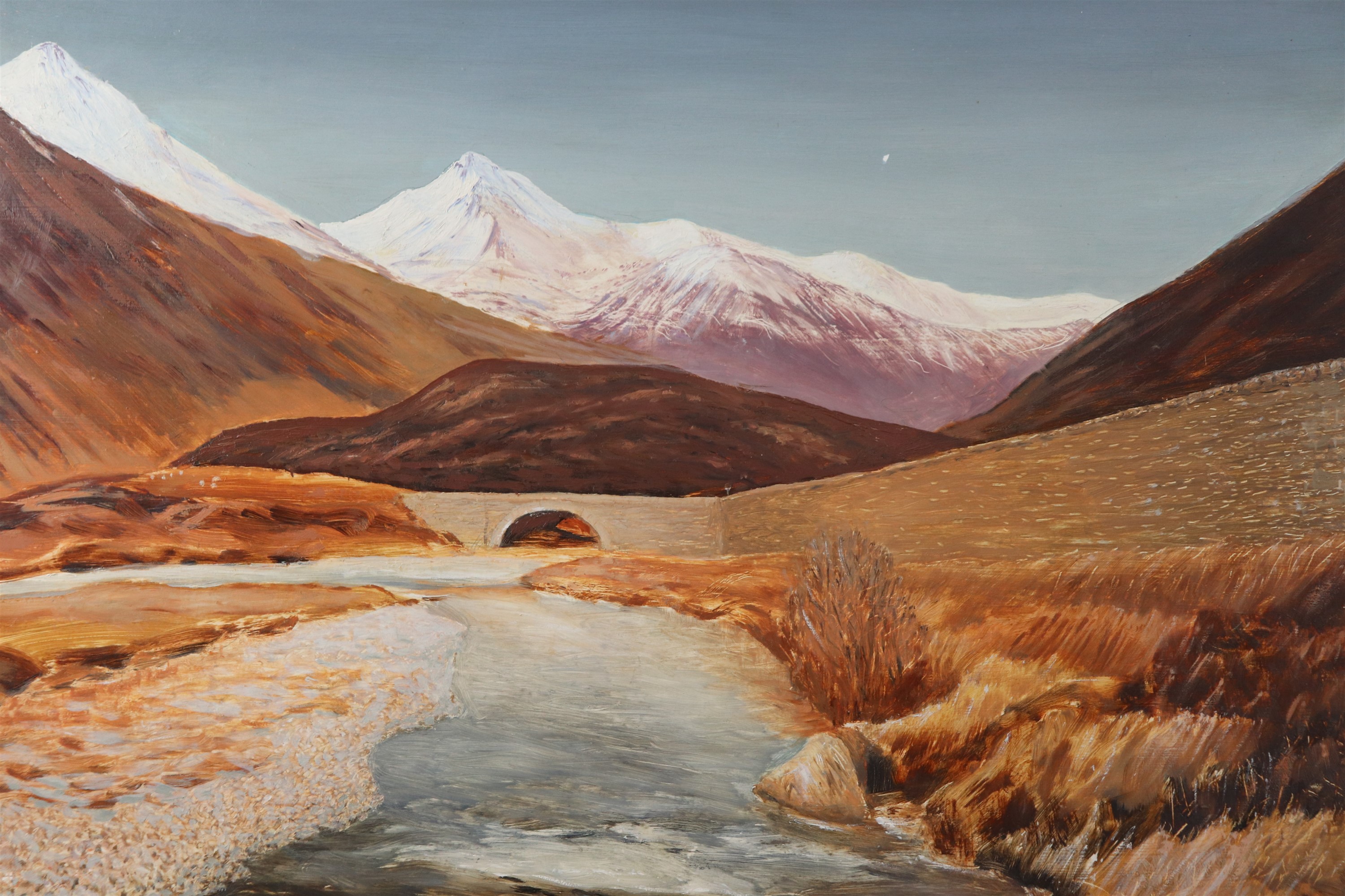 Robert Hogg (20th Century) "Glen Shiel, Wester Ross", a wintry, Scottish landscape depicting a