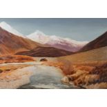 Robert Hogg (20th Century) "Glen Shiel, Wester Ross", a wintry, Scottish landscape depicting a