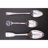 Two Scottish silver teaspoons, comprising a late 18th Century Scottish Old English pattern teaspoon,