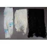 Three vintage crotcheted / lace shawls