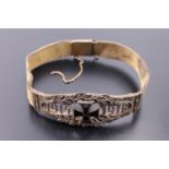 An Imperial German patriotic flexible bracelet faced by and Iron Cross device and years 1914 -