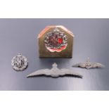 A first pattern Royal Flying Corps pilot's qualification badge, together with a sterling white metal
