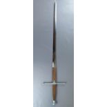 A Spanish reproduction medieval "bastard" sword, 133 cm