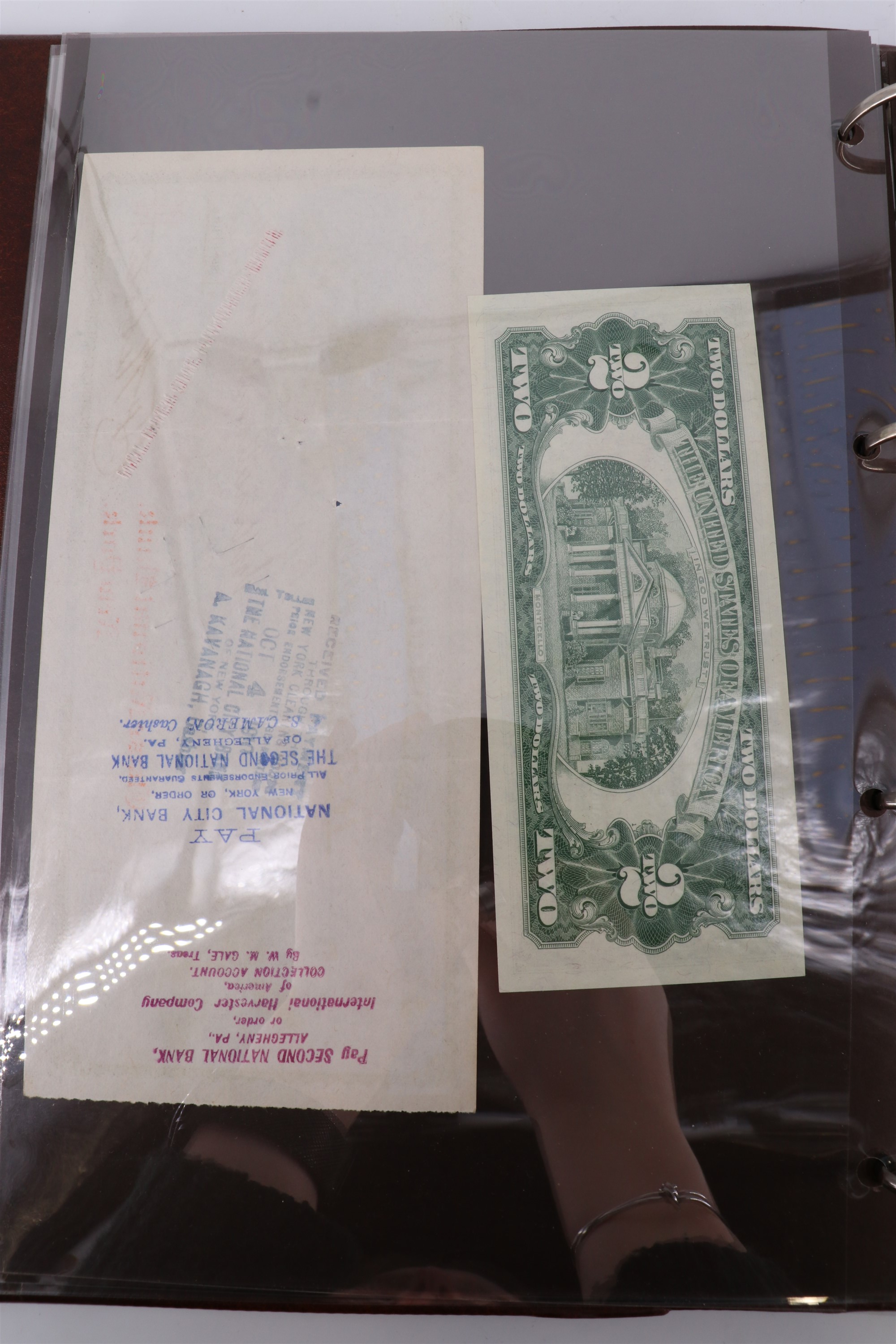 Two albums containing a collection of world banknotes, including German Notgeld, USA, Russia, New - Image 25 of 55