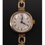 A George VI lady's 9 ct gold Everite dress watch, having a 15 jewel movement and circular face