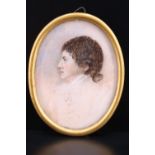 An early 19th Century profile portrait miniature of The Marquis of Abercrombie, watercolour on