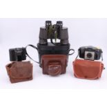 Early-to-mid 20th Century Ensign Cupid, Ilford Sportsman and Kodak Brownie 127 cameras, together