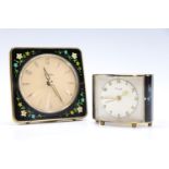 Two 1960s painted alarm clocks by Kienzle and Westclox, 9 cm tallest