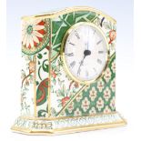 A late 20th Century Mason's Appliqué pattern quartz mantle clock, 13 cm x 13 cm