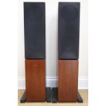 A pair of 1990s Linn Kaber floor-standing speakers, three way infinite baffle, 19 x 28 x 90 cm