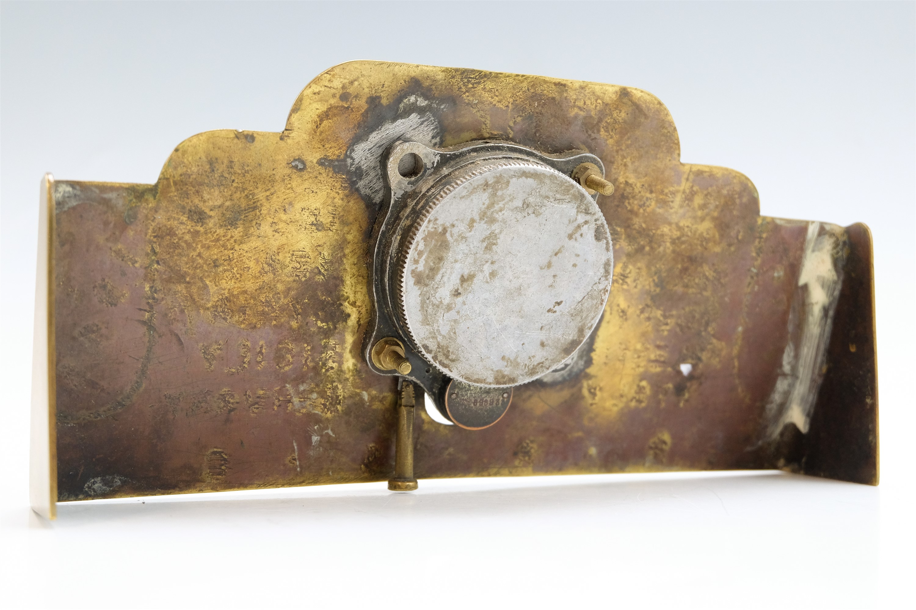 A German Third Reich Luftwaffe aircraft cockpit clock, mounted onto a brass stand by a Royal Army - Image 2 of 9