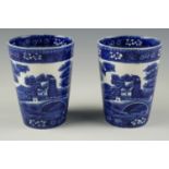 Two Spode "Spode Tower" beakers, 11 cm