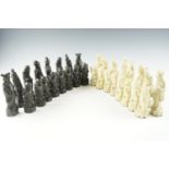 A set of resin chess pieces in the form of Chinese characters, king 12.5 cm