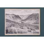 Alfred Wainwright (1907 - 1991) "Swindale", pen and ink, signed and titled, in card mount and parcel