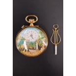 A 1980s Reuge a Sainte-Croix gilt musical pocket watch, having a 17 jewel crown wind and set