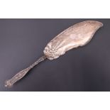 A late 19th Century American white metal fish serving slice by Whiting, in the Dresden pattern,